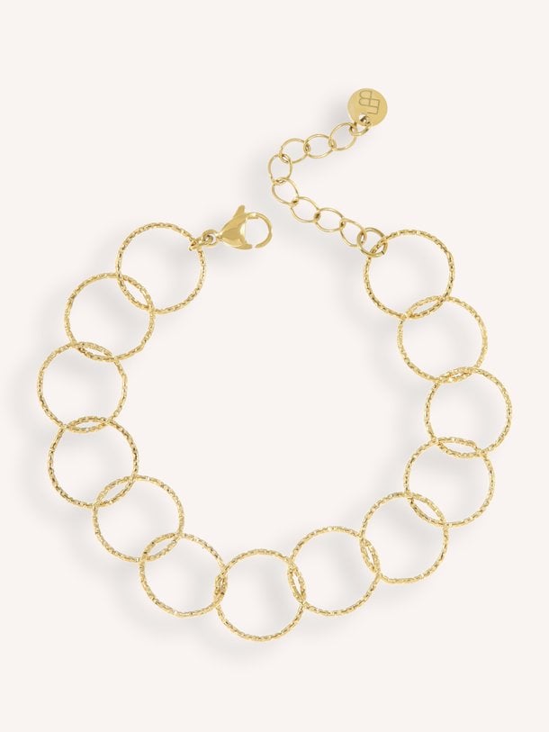 Fijne ronde schakelarmband Vergulde armband