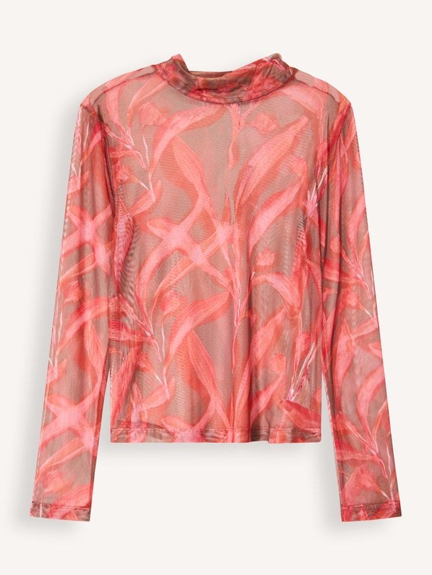 Hedson Hedson, geweven mesh top met print