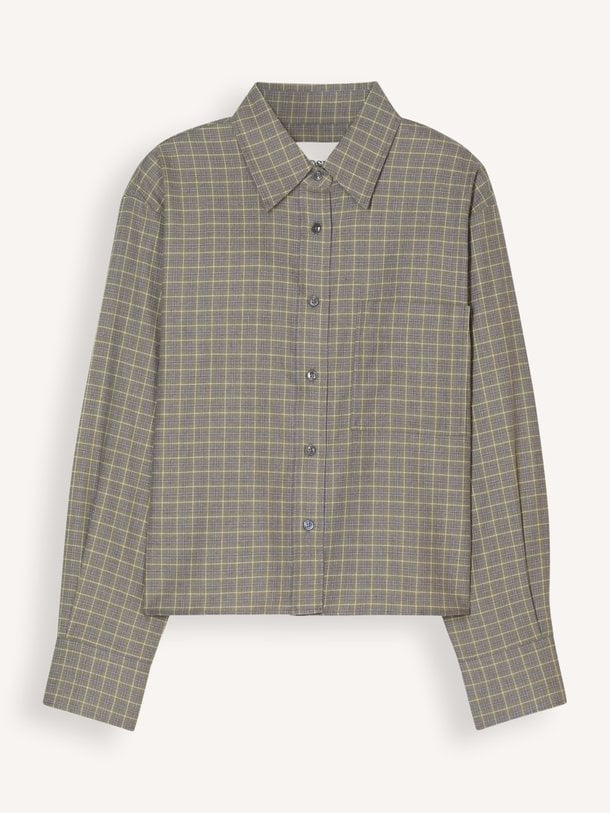 Katoen/lyocellmix geruite blouse