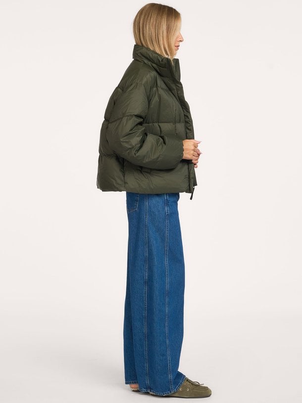 CROPPED PUFFER JACKET Geweven gewatteerde jas