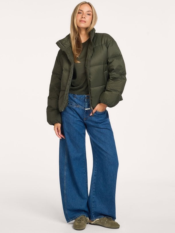 CROPPED PUFFER JACKET Geweven gewatteerde jas