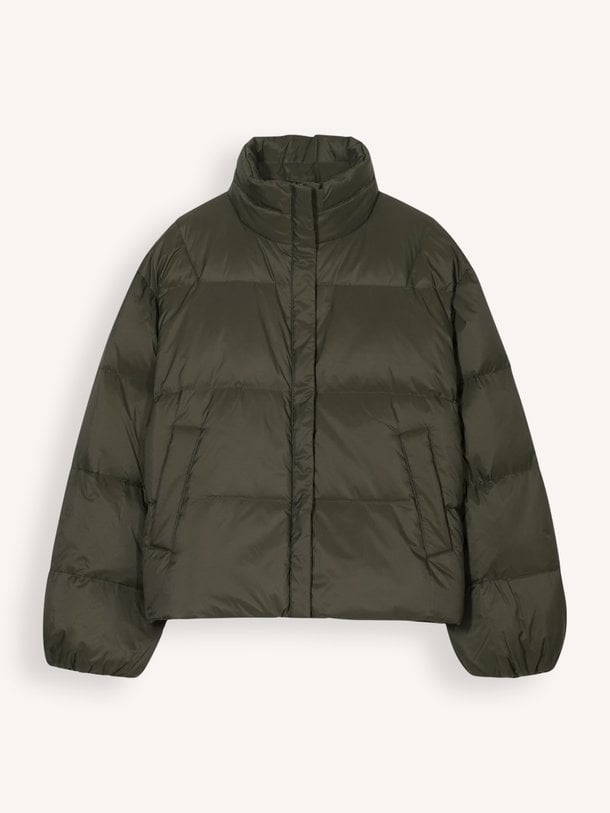 CROPPED PUFFER JACKET Geweven gewatteerde jas