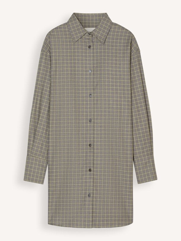 Katoen/lyocellmix geruite blouse jurk