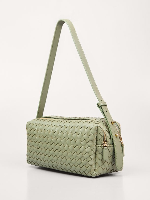Trousse Woven Leather Trousse, lederen schoudertas