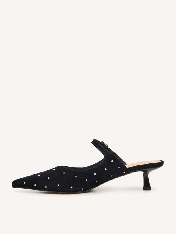 Suede muiltjes met studs