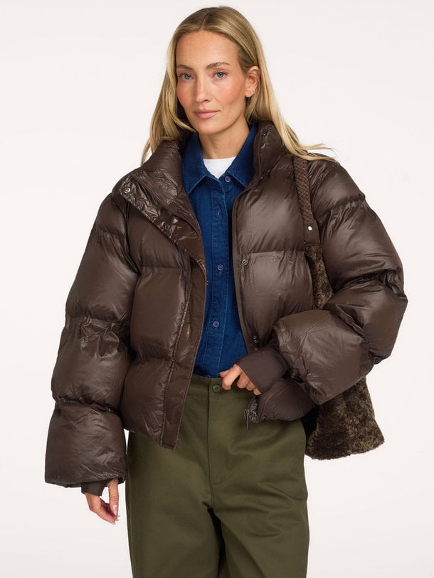 Rhea Shiny Puffer Jacket Rhea, geweven gewatteerde jas