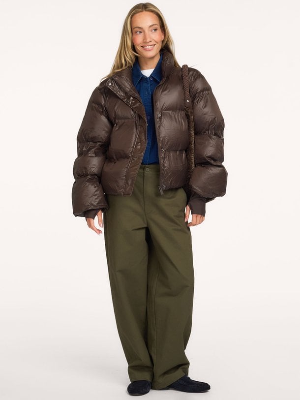 Rhea Shiny Puffer Jacket Rhea, geweven gewatteerde jas