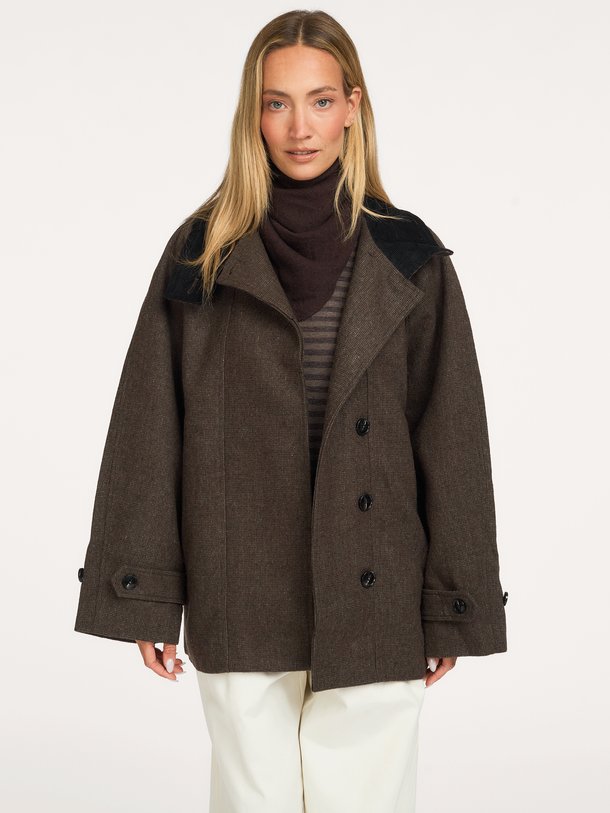 Mariel Mini Check Jacket Mariel, wolmix geruite jack