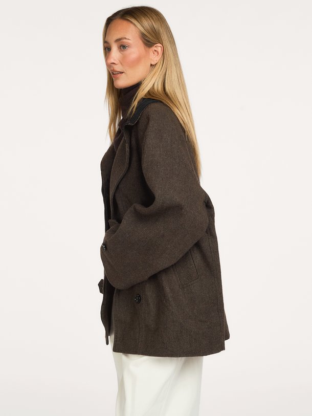 Mariel Mini Check Jacket Mariel, wolmix geruite jack