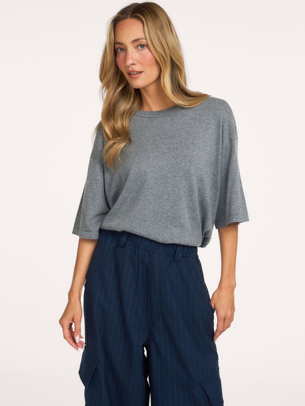 Campaign Top Knit Cashmere Campaign, katoen/cashmeremix T-shirt