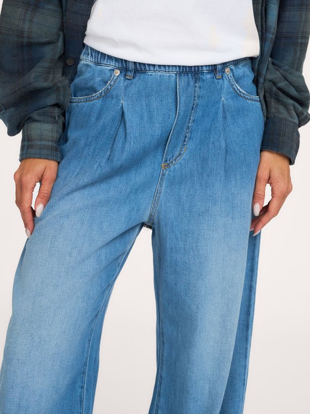 Atlanta Denim Washed Pants Atlanta, high waist wide leg jeans