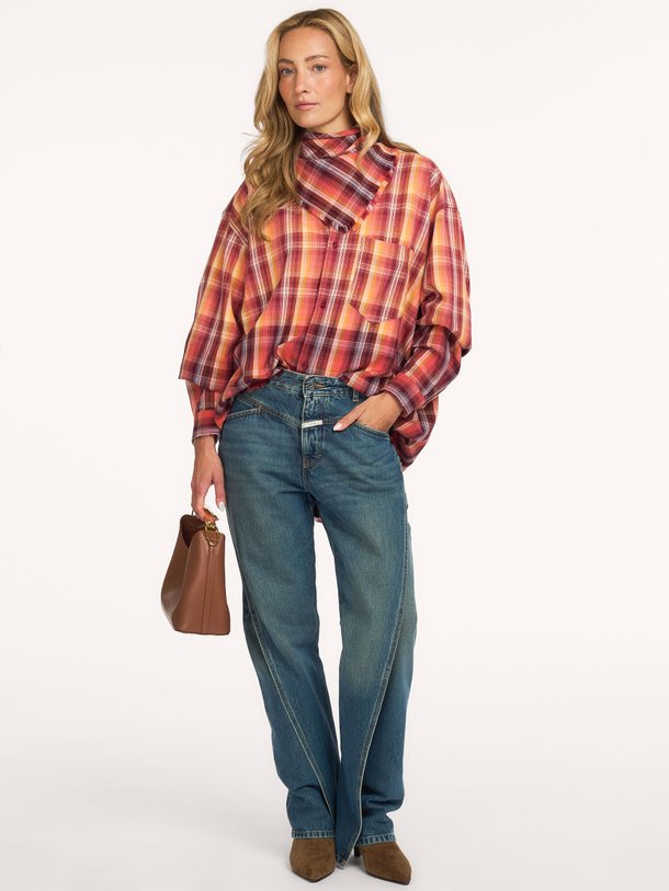Harvey Shirt Checked + Bleached Harvey, katoenen geruite blouse