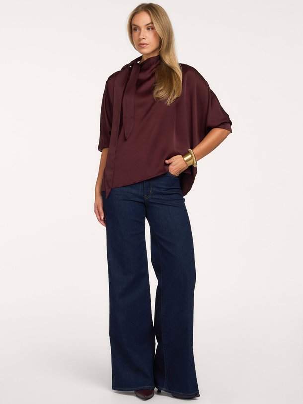 Yuzu Top Satin Crepe Yuzu, viscosemix satijnen top