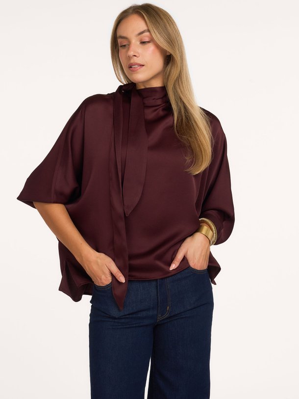 Yuzu Top Satin Crepe Yuzu, viscosemix satijnen top