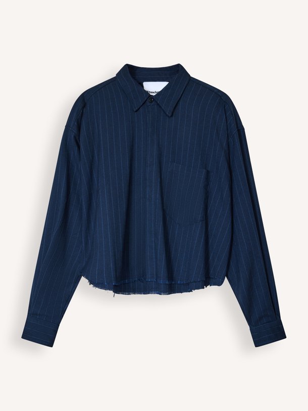 Ezra Cropped Shirt Pin Striped Ezra, viscosemix blouse