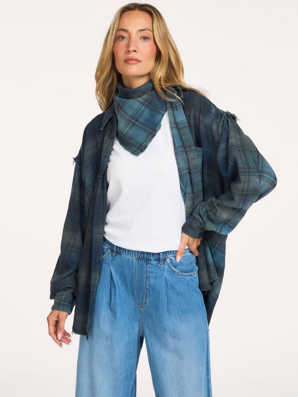 Sammy Scarf Checked Sammy, katoenmix geruite sjaal