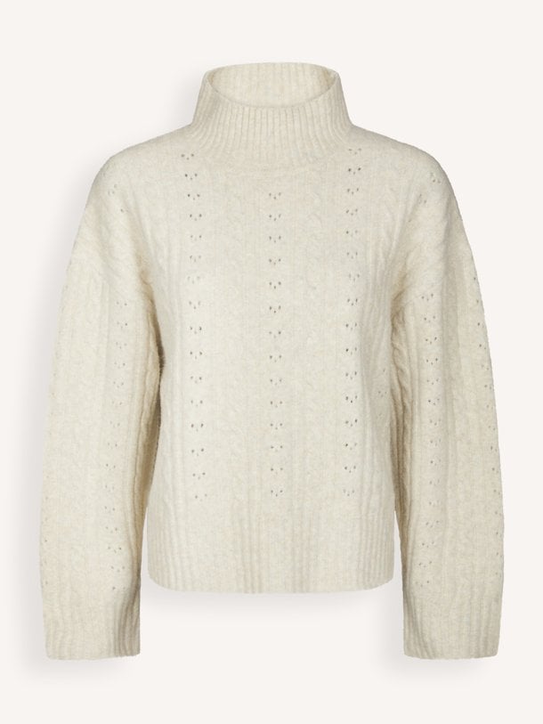 Anda Cable Knit Blouse Anda, wolmix coltrui