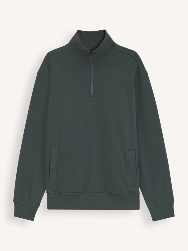 Smallzip, katoenen half zip sweater