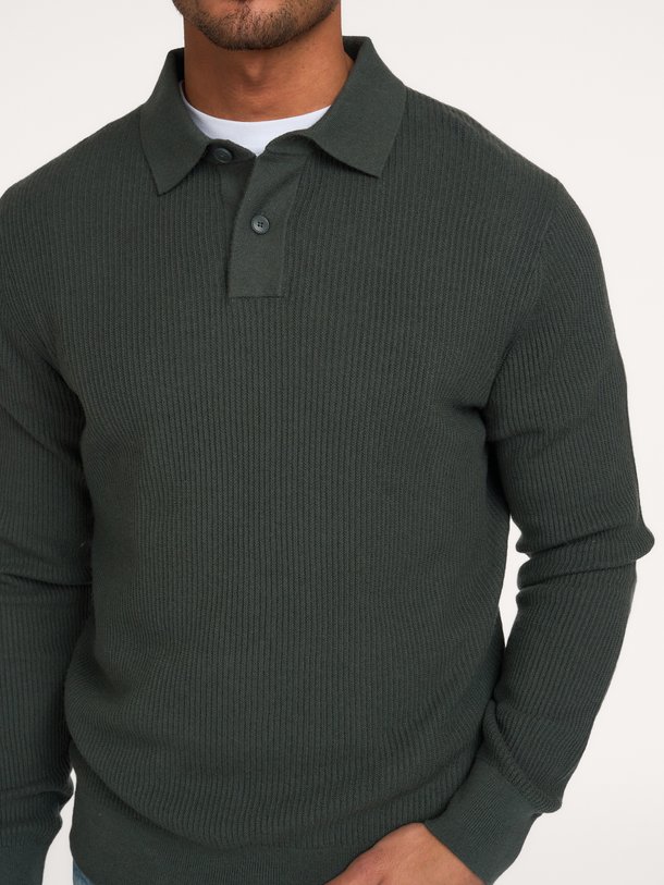 Afedro, wol/katoenmix polo trui
