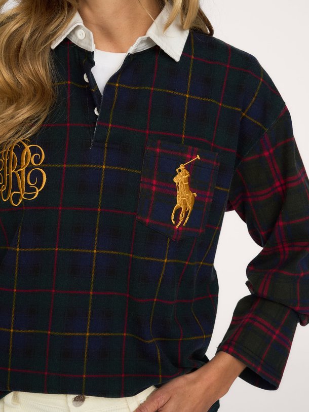 KNIT-RUGBY-PULLOVER Katoenen polo longsleeve