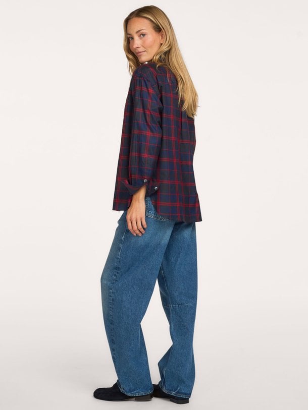 WOVEN-SHIRT Katoenen geruite blouse