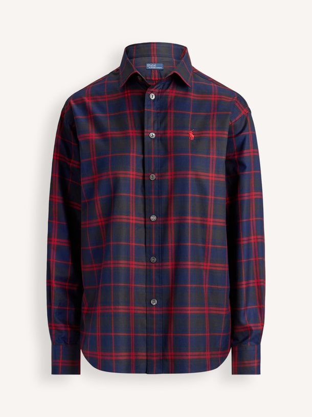 WOVEN-SHIRT Katoenen geruite blouse