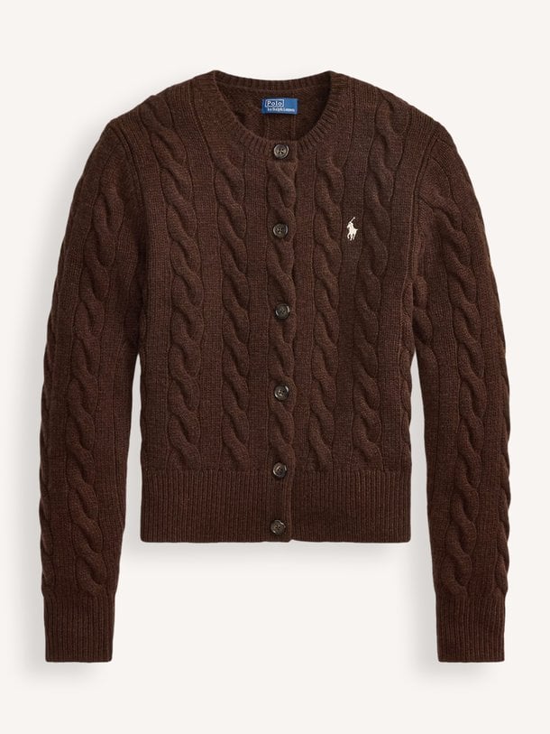 SWEATER-CARDIGAN Wol/cashmeremix kabel vest