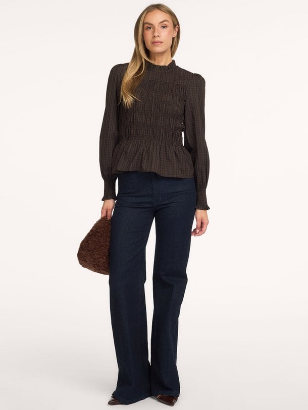 Possa Big Check Blouse Possa, katoenen geruite top