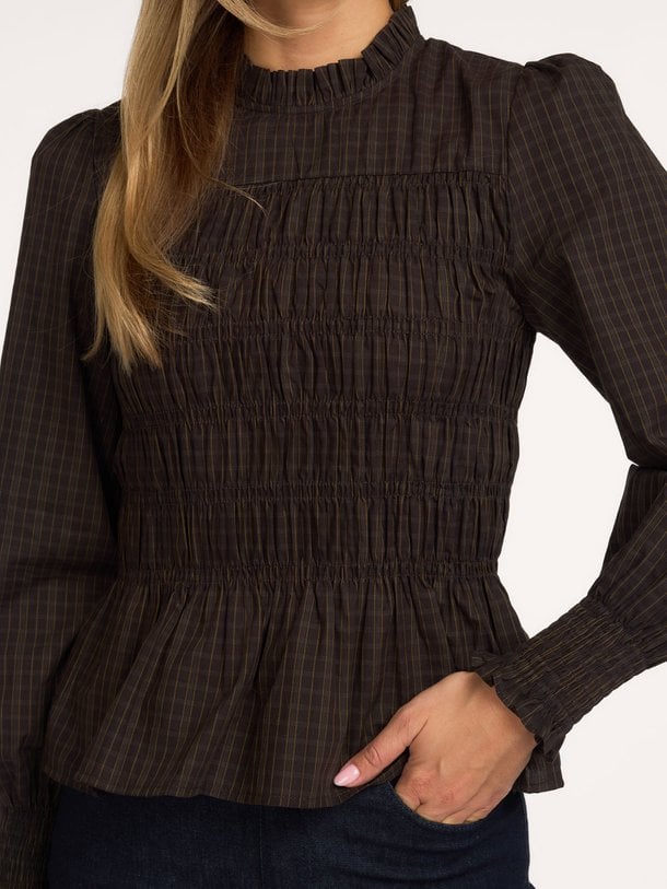 Possa Big Check Blouse Possa, katoenen geruite top
