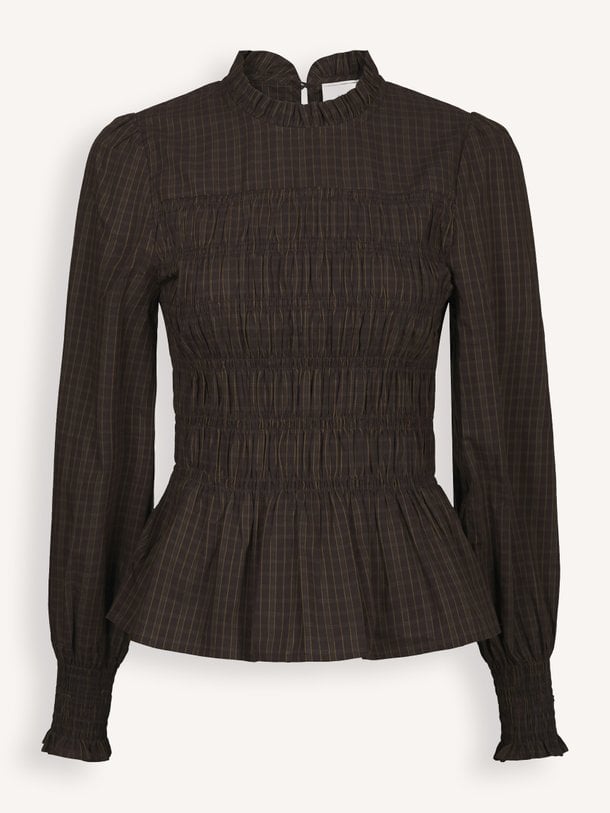 Possa Big Check Blouse Possa, katoenen geruite top