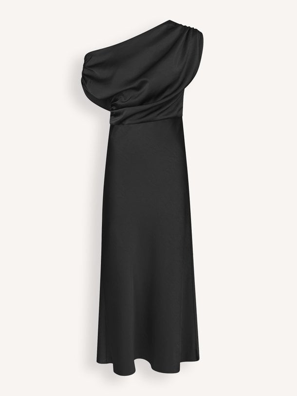 Lilith Heavy Sateen Dress Lilith, geweven one shoulder satijnen jurk