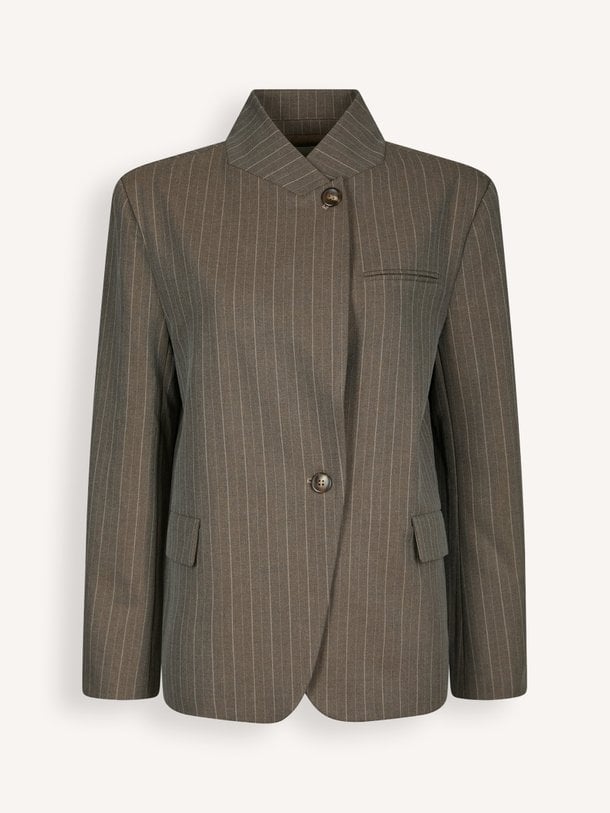 Nerine, viscosemix blazer met krijtstreep