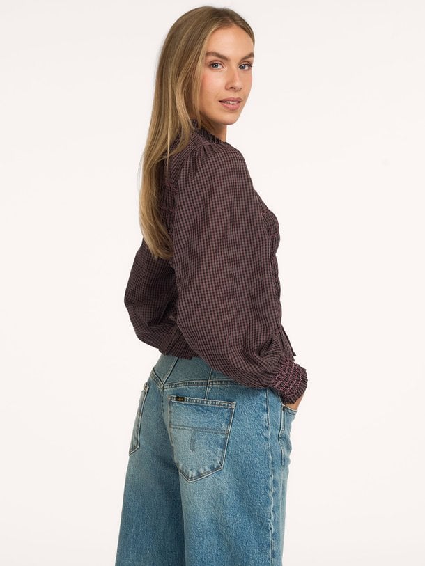 Oliana Check Blouse Oliana, katoenen geruite top