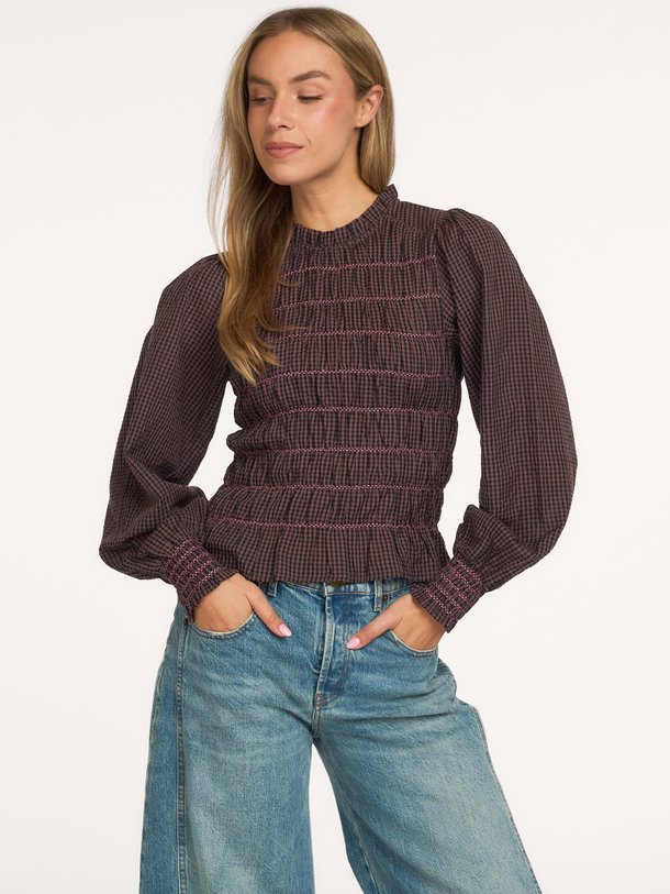Oliana Check Blouse Oliana, katoenen geruite top