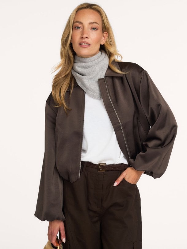 Denielle Heavy Sateen Jacket Denielle, geweven satijnen jasje
