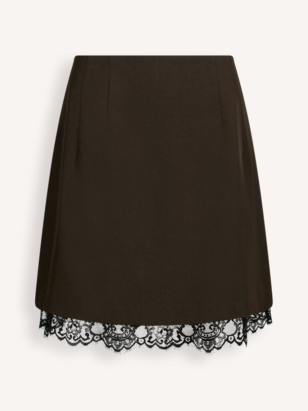Brigitte Structure Lace Skirt Brigitte, geweven rok met kant