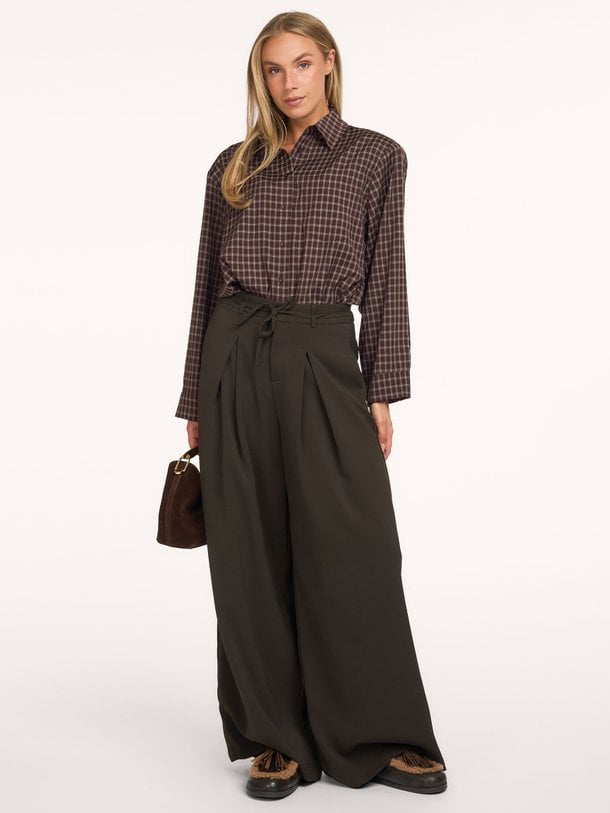 Anella Check Shirt Anella, viscosemix geruite blouse