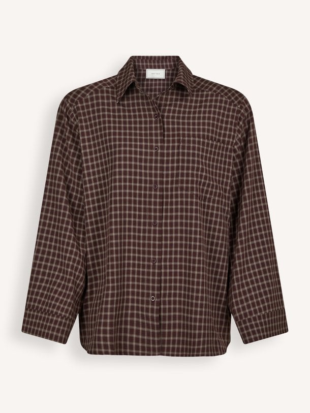 Anella Check Shirt Anella, viscosemix geruite blouse