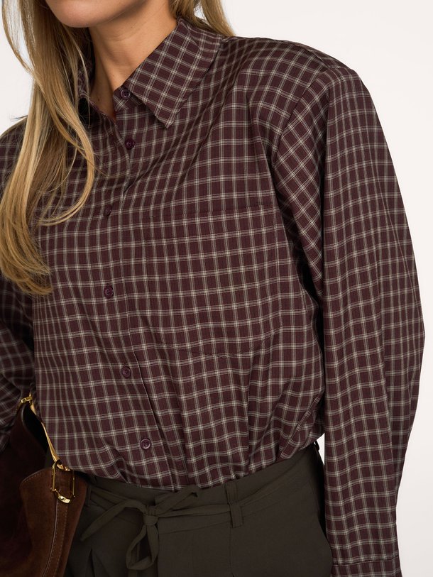 Anella Check Shirt Anella, viscosemix geruite blouse