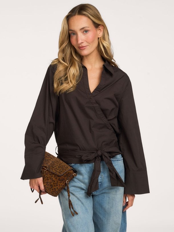 Katoenen wrap blouse