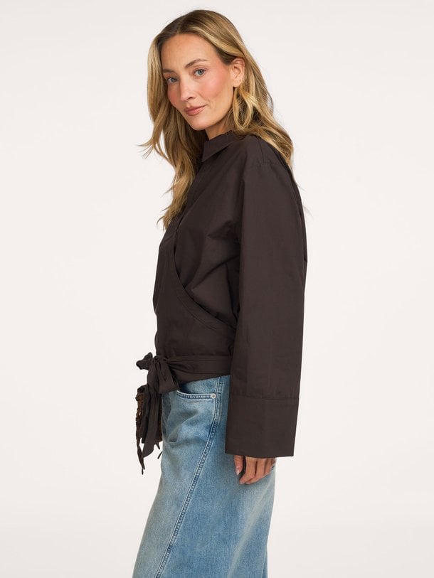 Katoenen wrap blouse