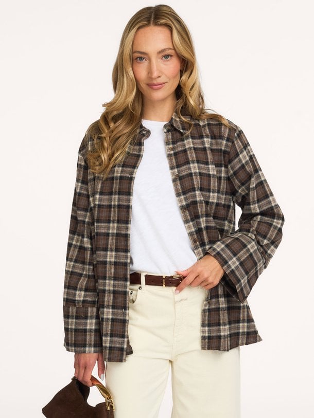 Dita Flannel Check Shirt Dita, viscosemix geruite blouse