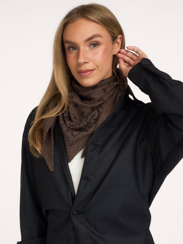 Lolana Paisley Knit Scarf Lolana, wolmix sjaal