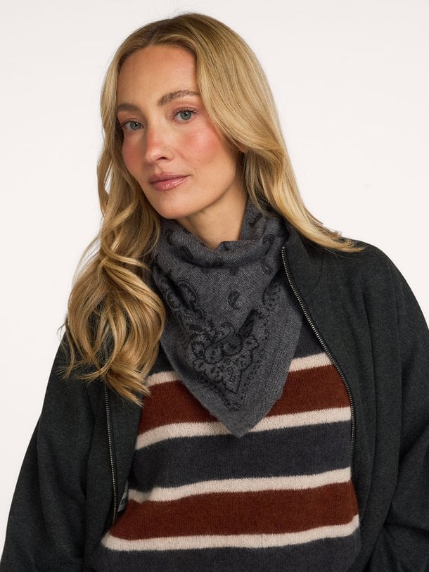Adelina Paisley Knit Scarf Adelina, cashmeremix sjaal