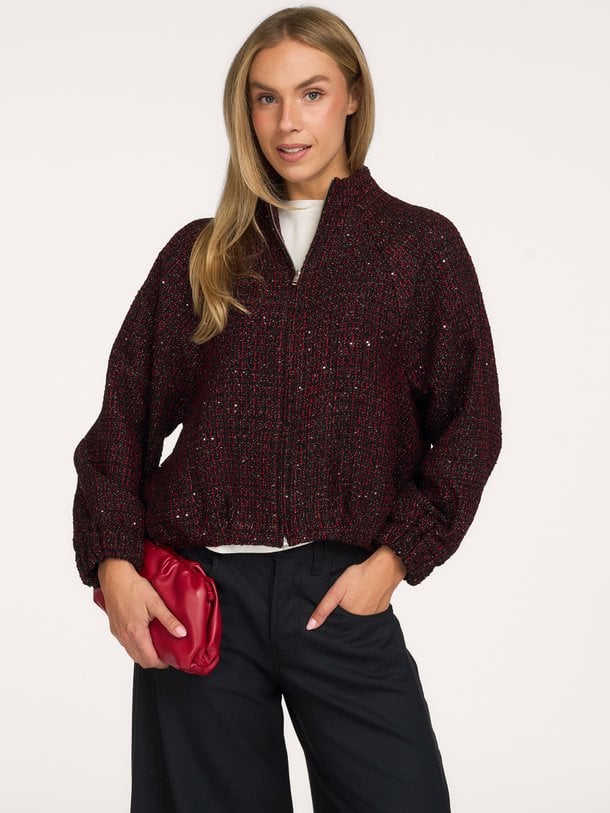 Mela tweed bomber Mela, katoenmix tweed bomberjack