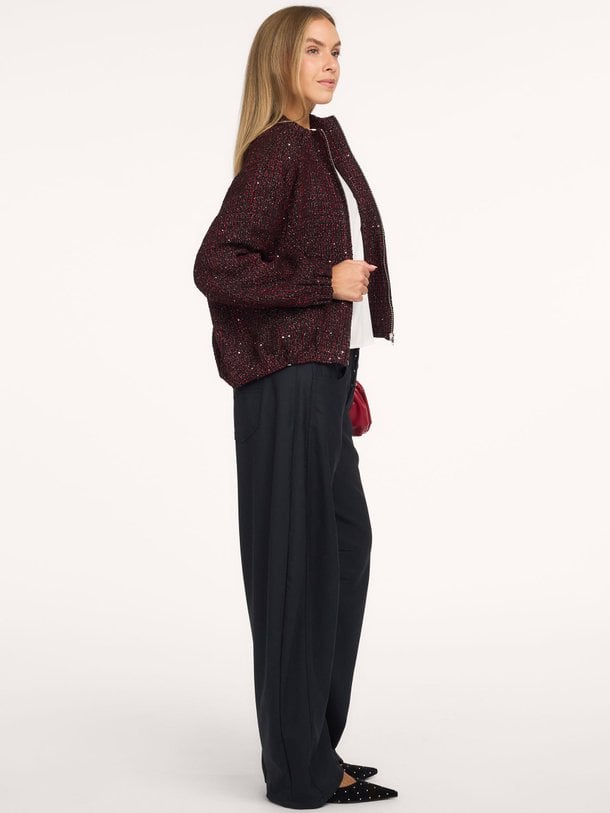 Mela tweed bomber Mela, katoenmix tweed bomberjack
