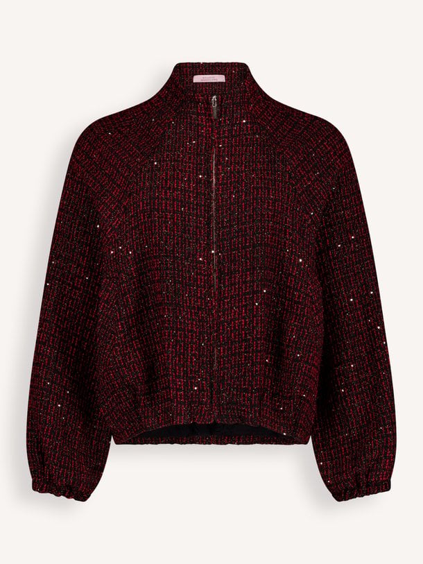 Mela tweed bomber Mela, katoenmix tweed bomberjack