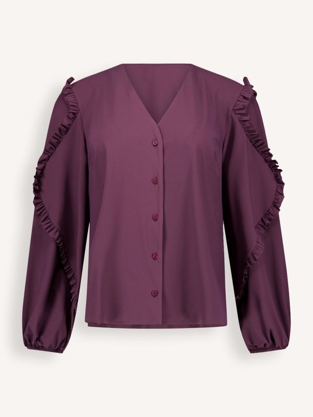 Ingrid ruffle blouse Ingrid, medium travel jersey blouse