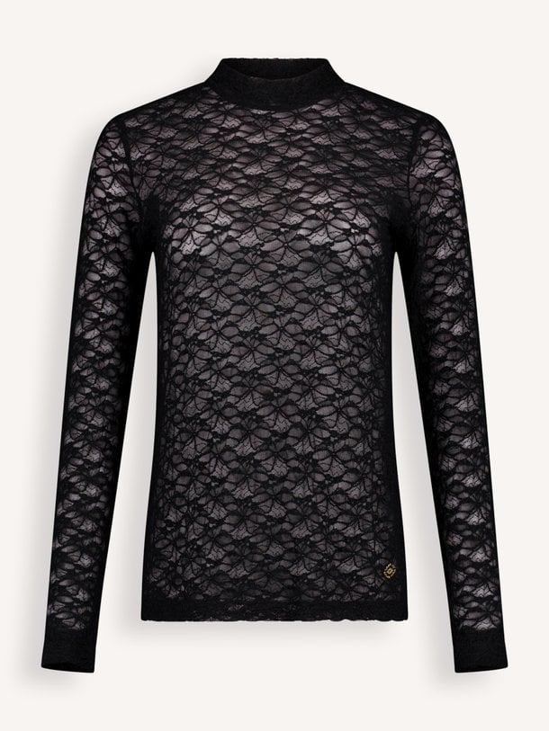Reagan lace col top Reagan, geweven kanten top