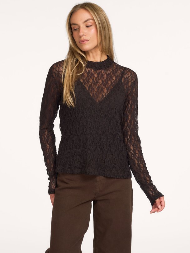 Reagan lace col top Reagan, elastische kanten top